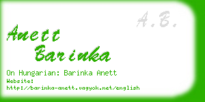 anett barinka business card